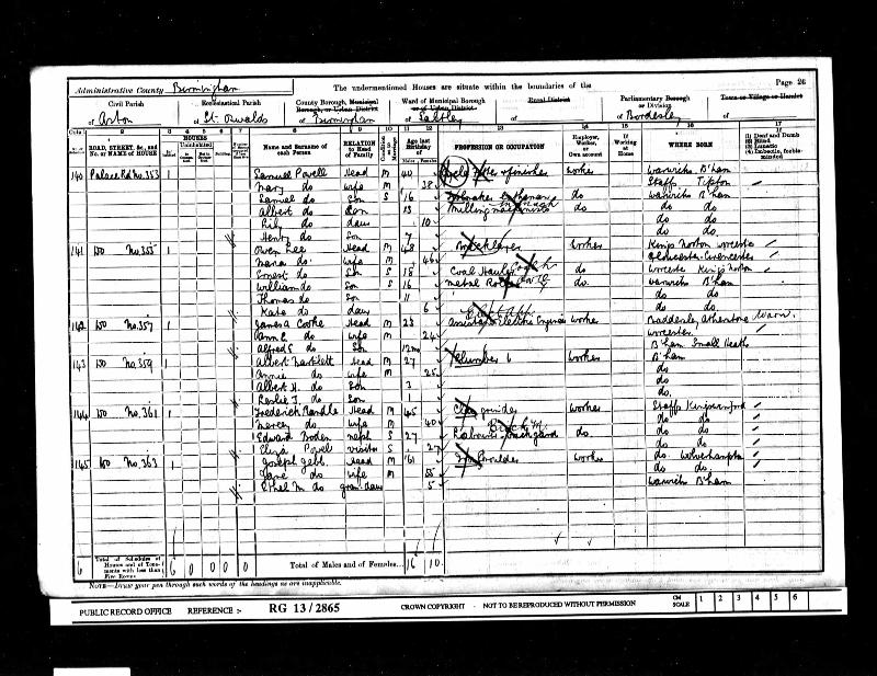 Lee (William Thomas) 1901 Census